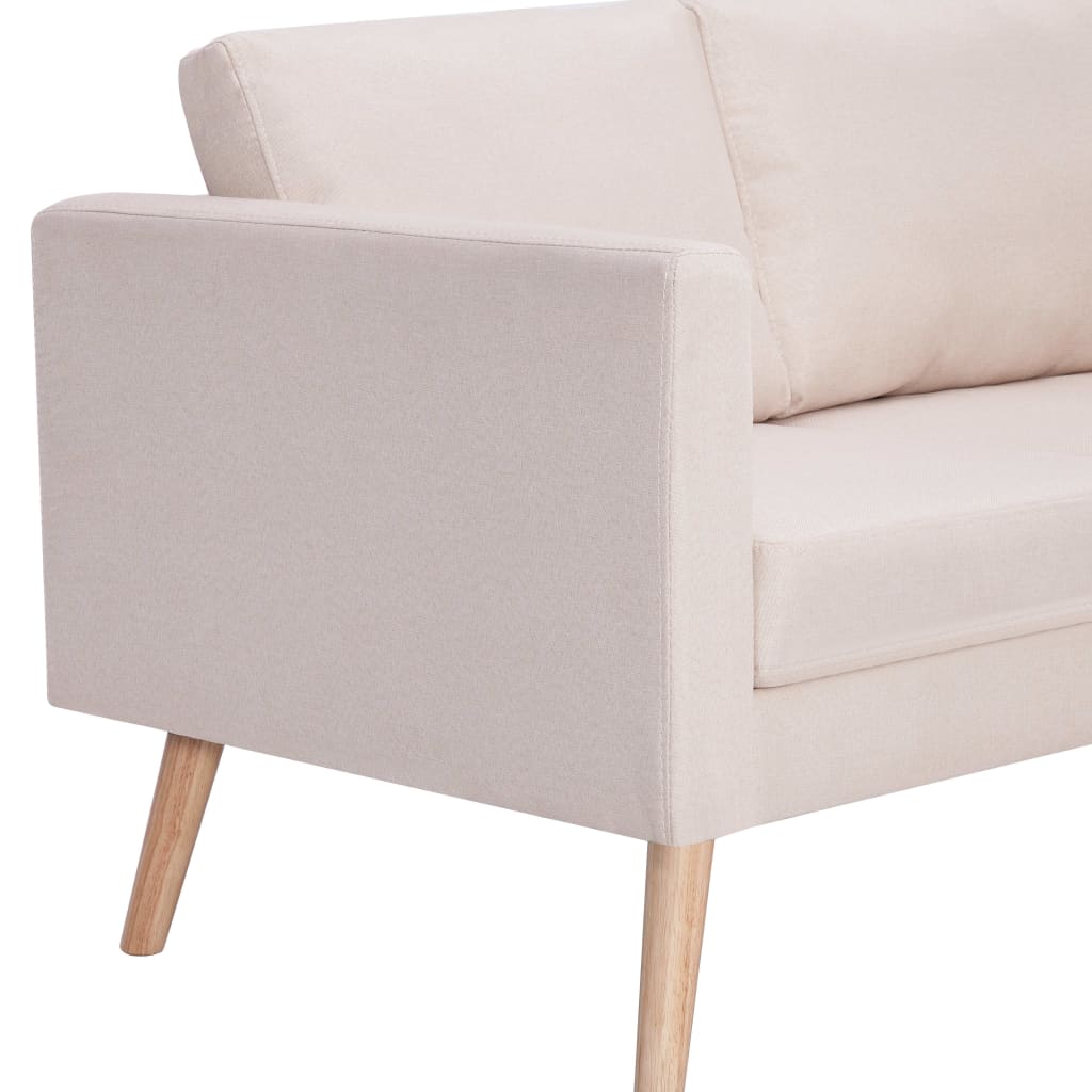  Ensemble de canapé 2 pcs Tissu Crème