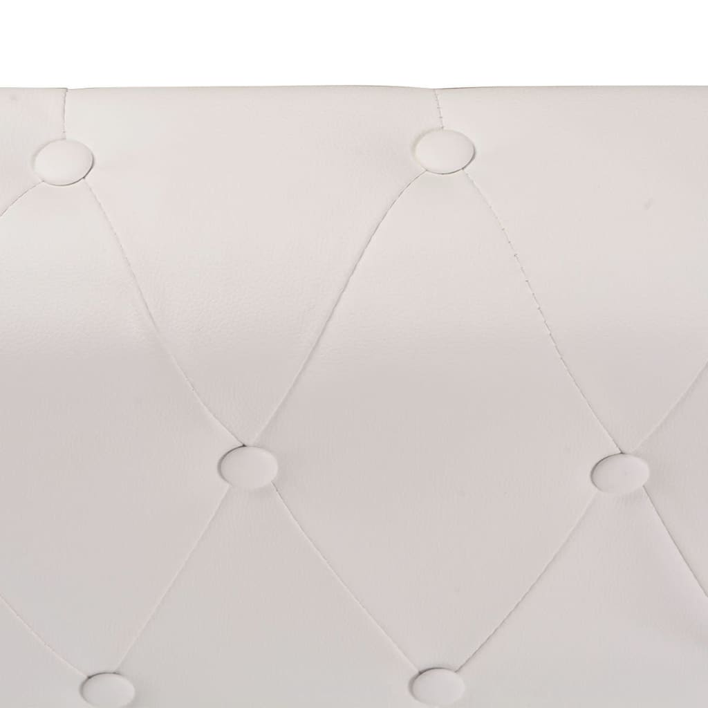  Canapé d'angle Chesterfield 5 plc Cuir artificiel Blanc