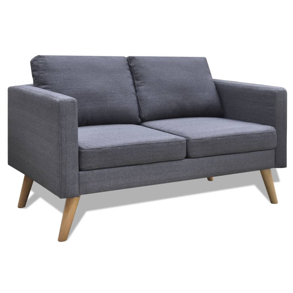  Canapé à 2 places Tissu Gris foncé