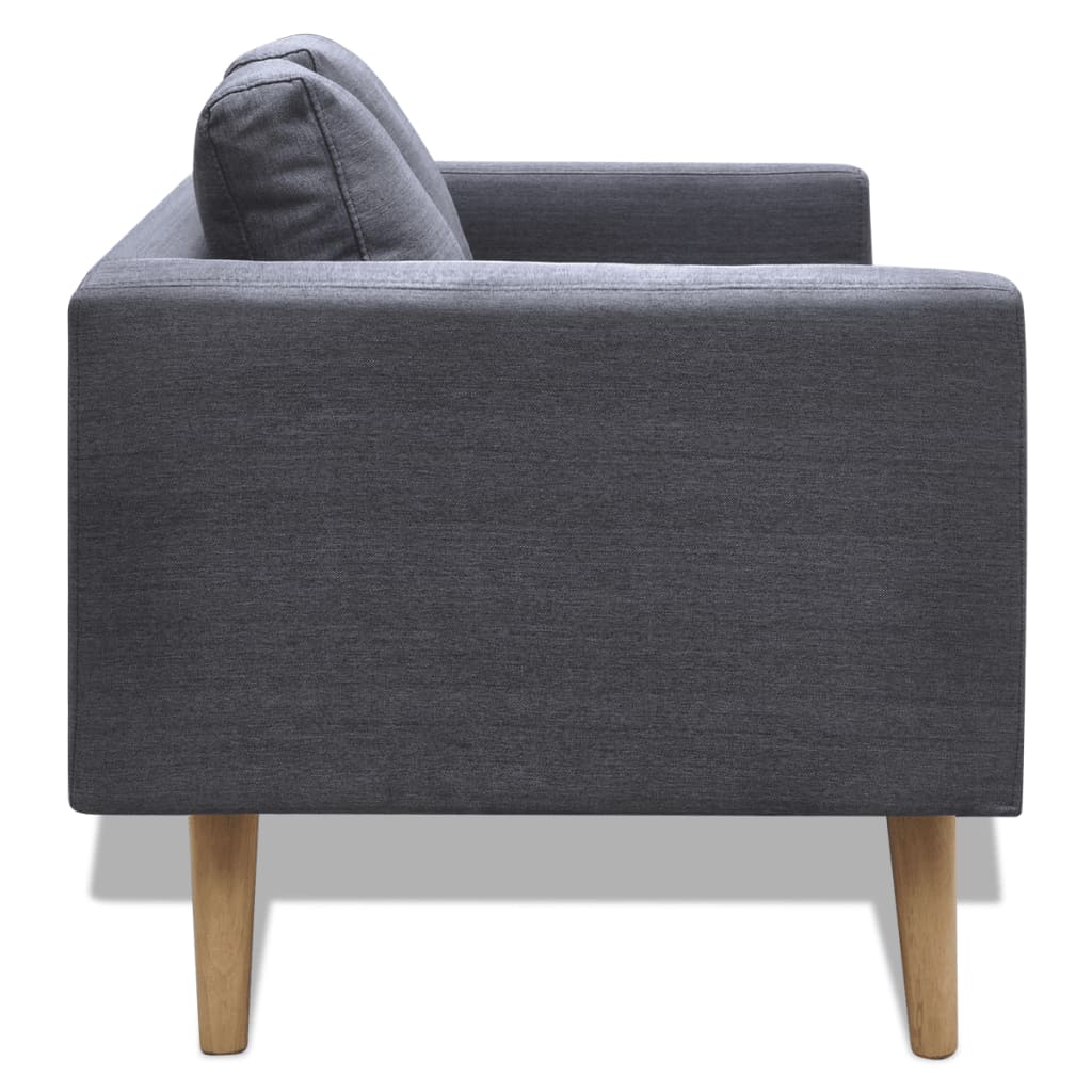  Canapé à 2 places Tissu Gris foncé