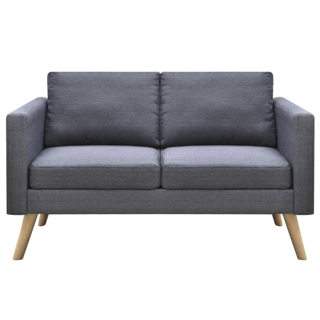  Canapé à 2 places Tissu Gris foncé