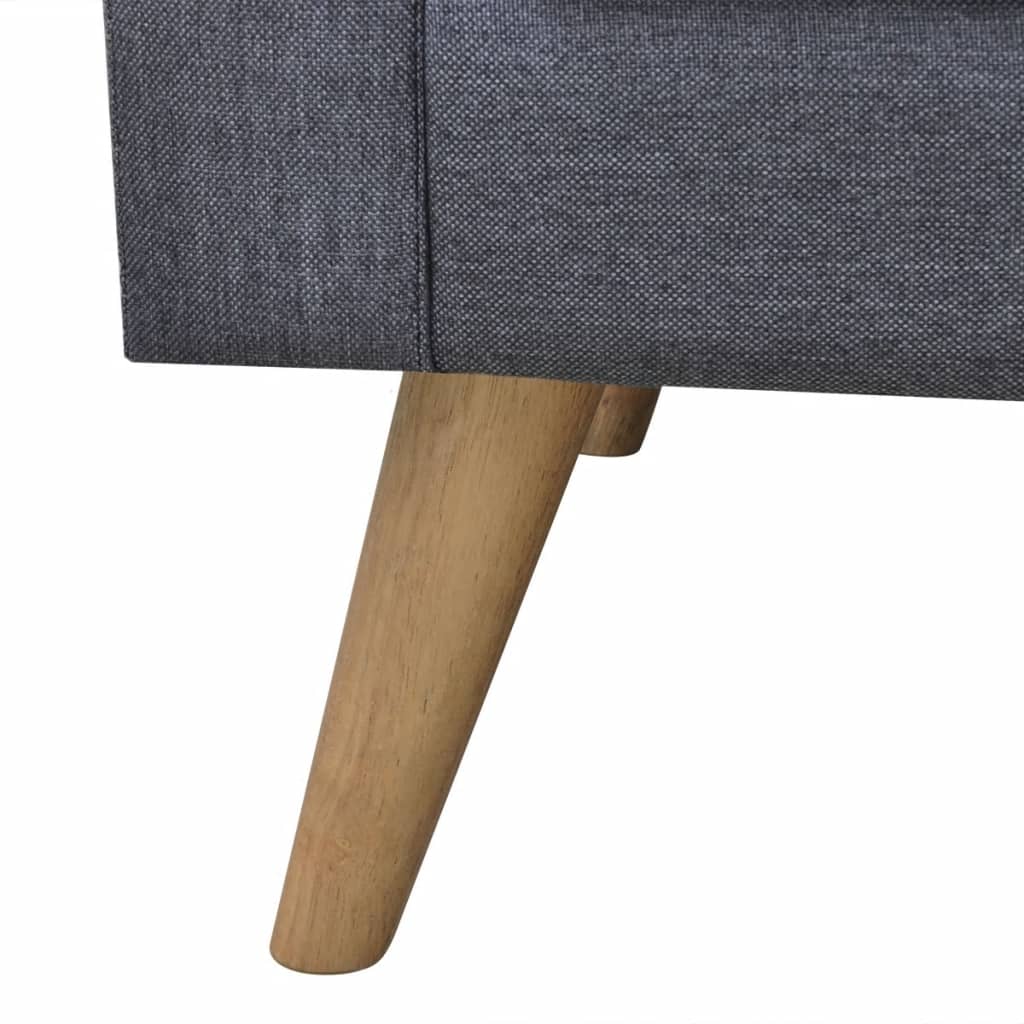  Canapé à 2 places Tissu Gris foncé