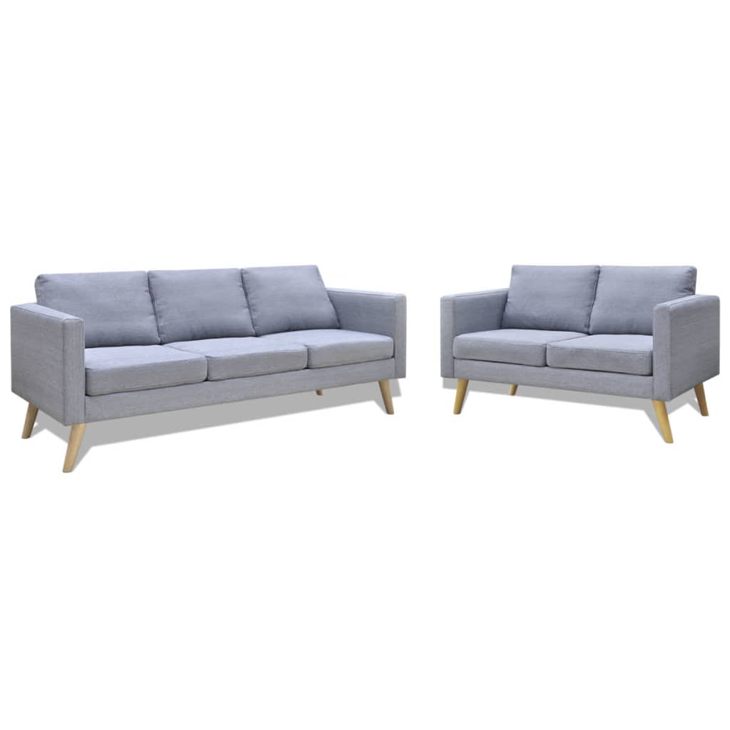  Jeu de canapé à 2 places et à 3 places Tissu Gris clair
