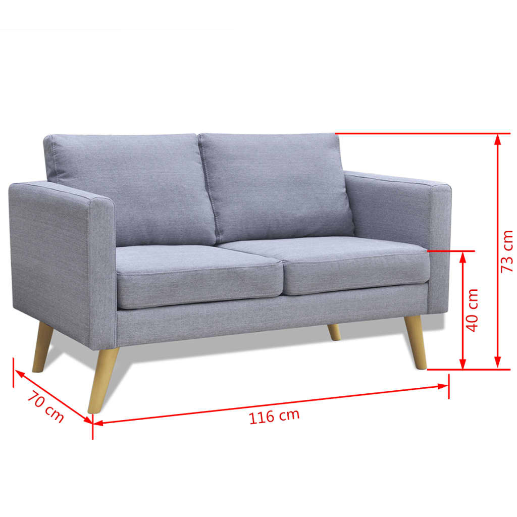  Jeu de canapé à 2 places et à 3 places Tissu Gris clair