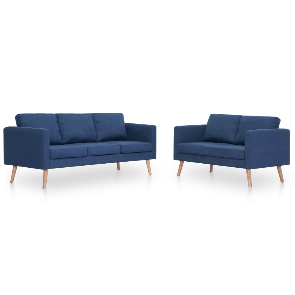  Ensemble de canapé 2 pcs Tissu Bleu