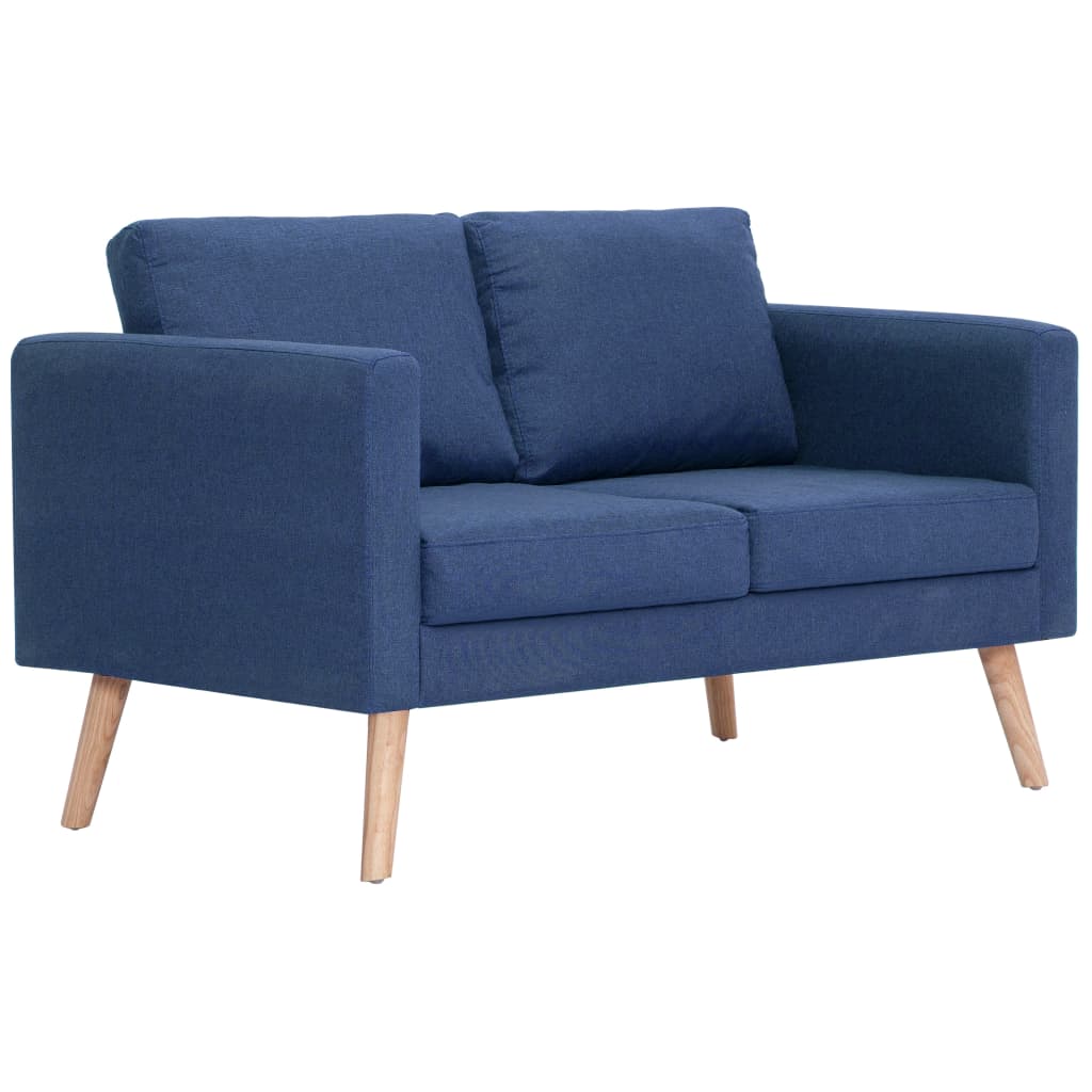  Ensemble de canapé 2 pcs Tissu Bleu