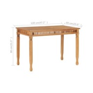 Table à dîner de jardin 120x65x80 cm Bois de teck solide