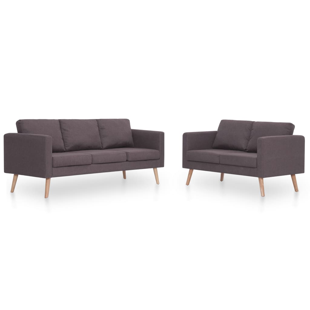  Ensemble de canapé 2 pcs Tissu Taupe