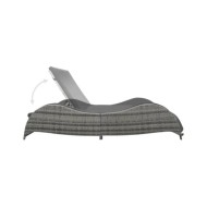 Chaise longue double avec coussin Résine tressée Anthracite