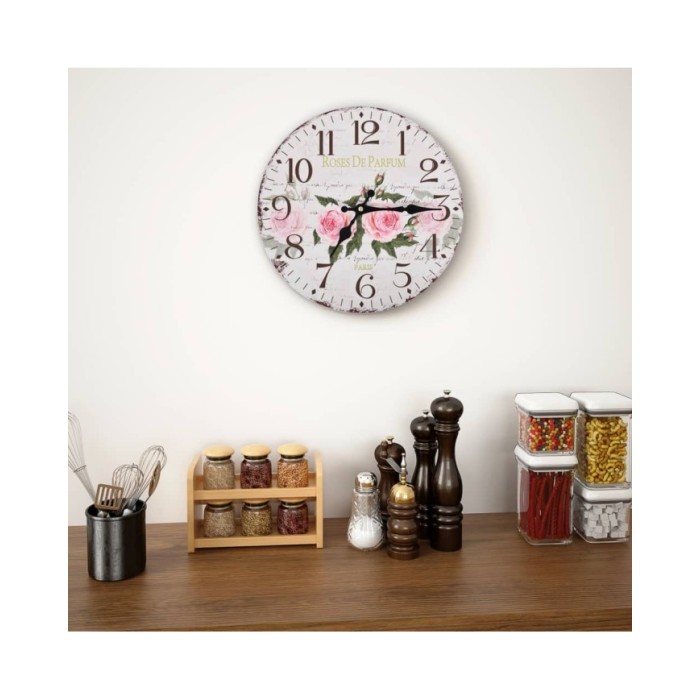 Horloge murale vintage Fleur 30 cm