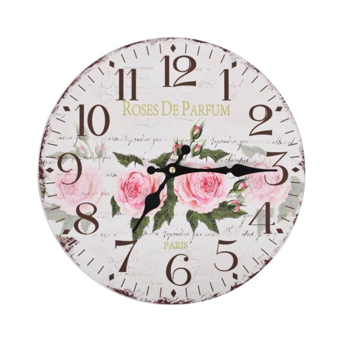 Horloge murale vintage Fleur 30 cm