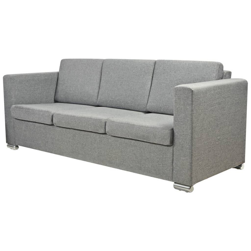  Canapé à 3 places Tissu Gris clair