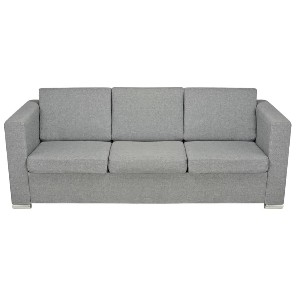  Canapé à 3 places Tissu Gris clair