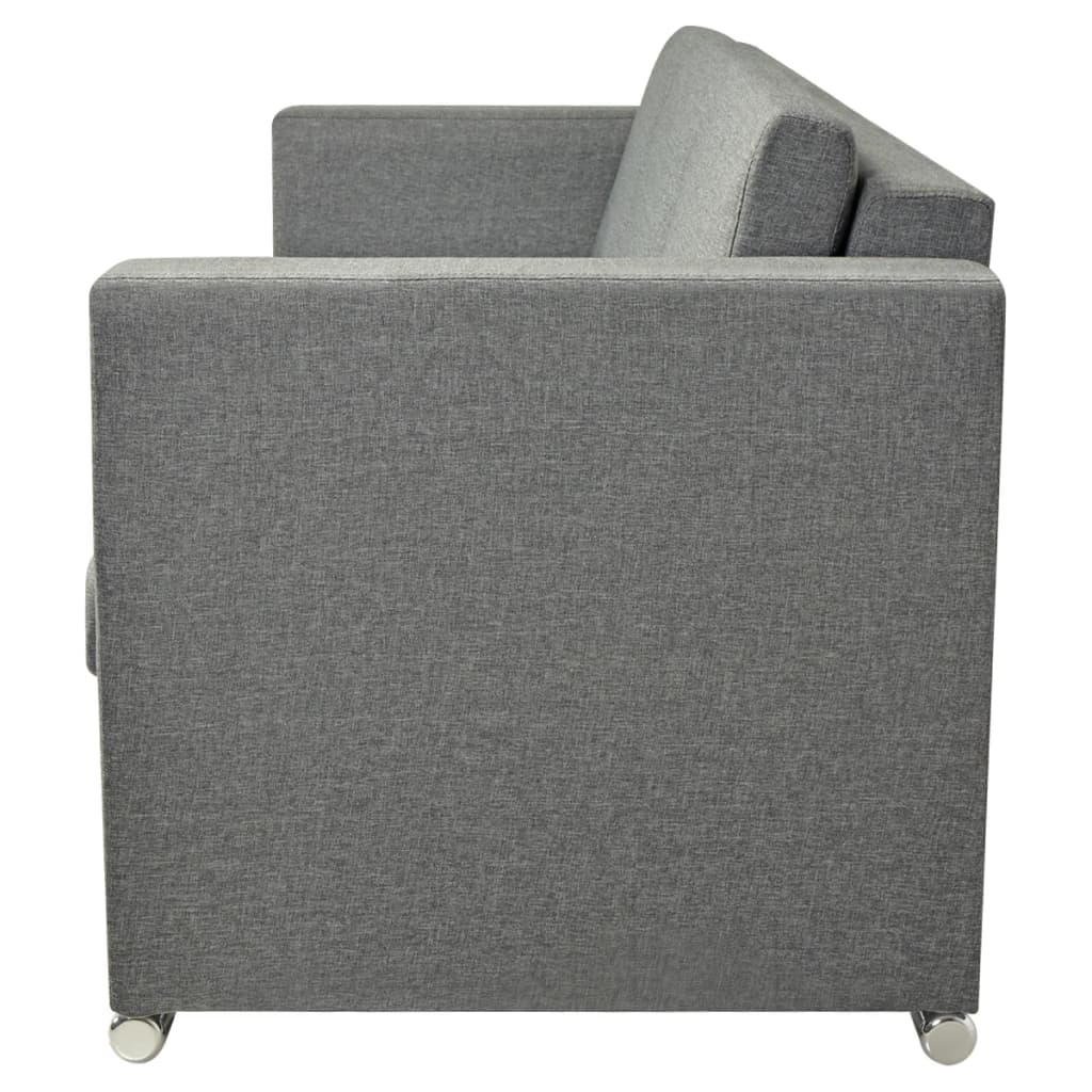  Canapé à 3 places Tissu Gris clair