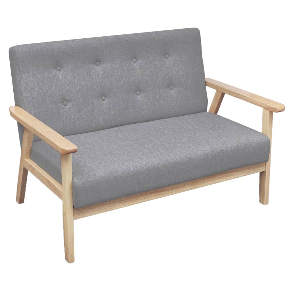  Ensemble de canapés 2 pcs Tissu Gris clair