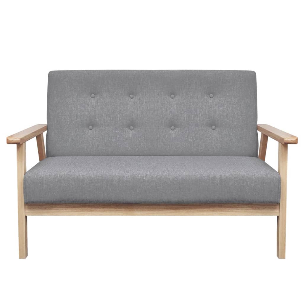  Ensemble de canapés 2 pcs Tissu Gris clair