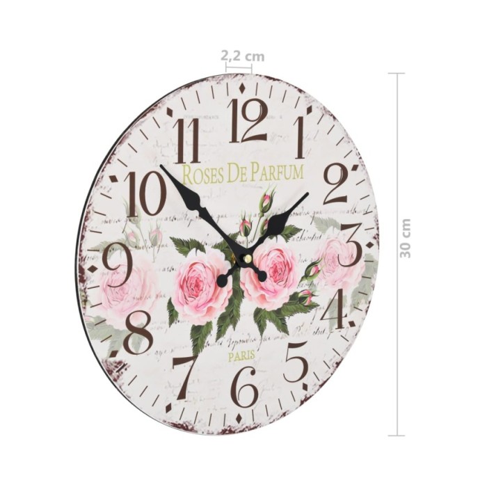Horloge murale vintage Fleur 30 cm