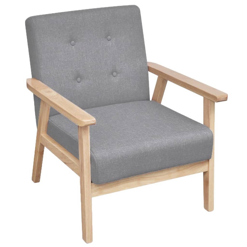  Ensemble de canapés 2 pcs Tissu Gris clair