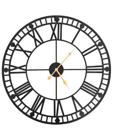 Horloge murale vintage avec mouvement à quartz Métal 60 cm XXL