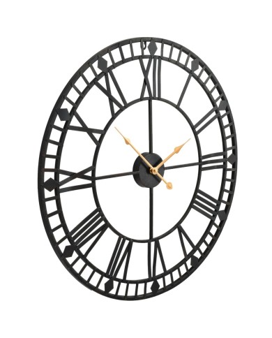 Horloge murale vintage avec mouvement à quartz Métal 60 cm XXL