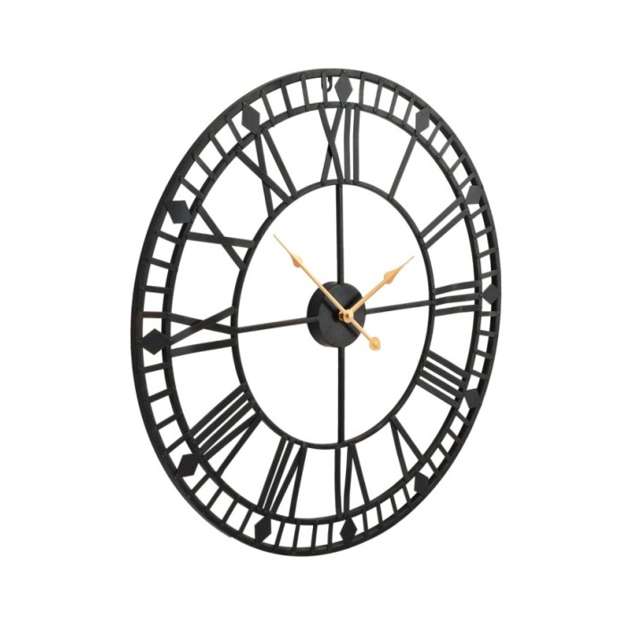 Horloge murale vintage avec mouvement à quartz Métal 60 cm XXL