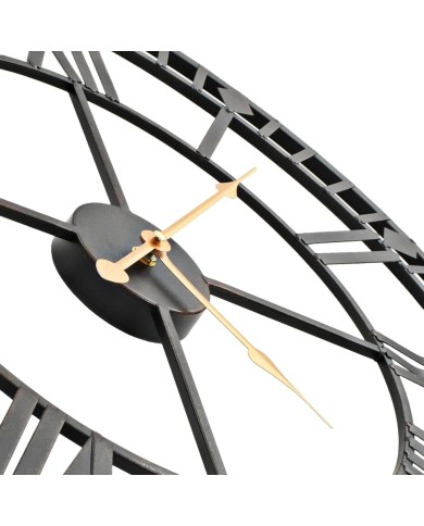 Horloge murale vintage avec mouvement à quartz Métal 60 cm XXL