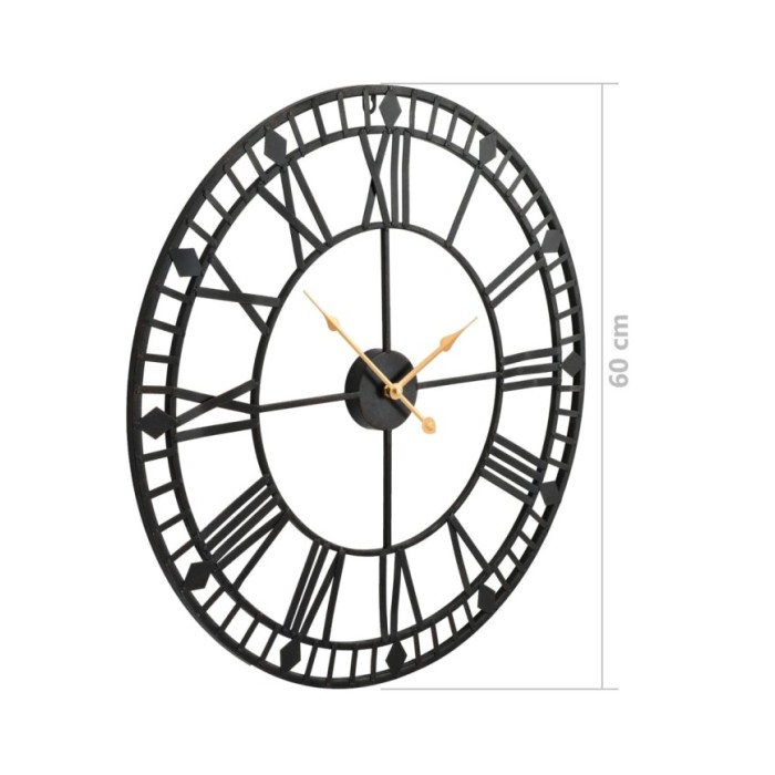 Horloge murale vintage avec mouvement à quartz Métal 60 cm XXL