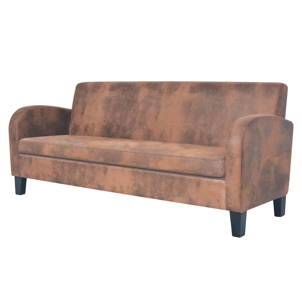  Ensemble de canapés 2 pcs Daim synthétique Marron