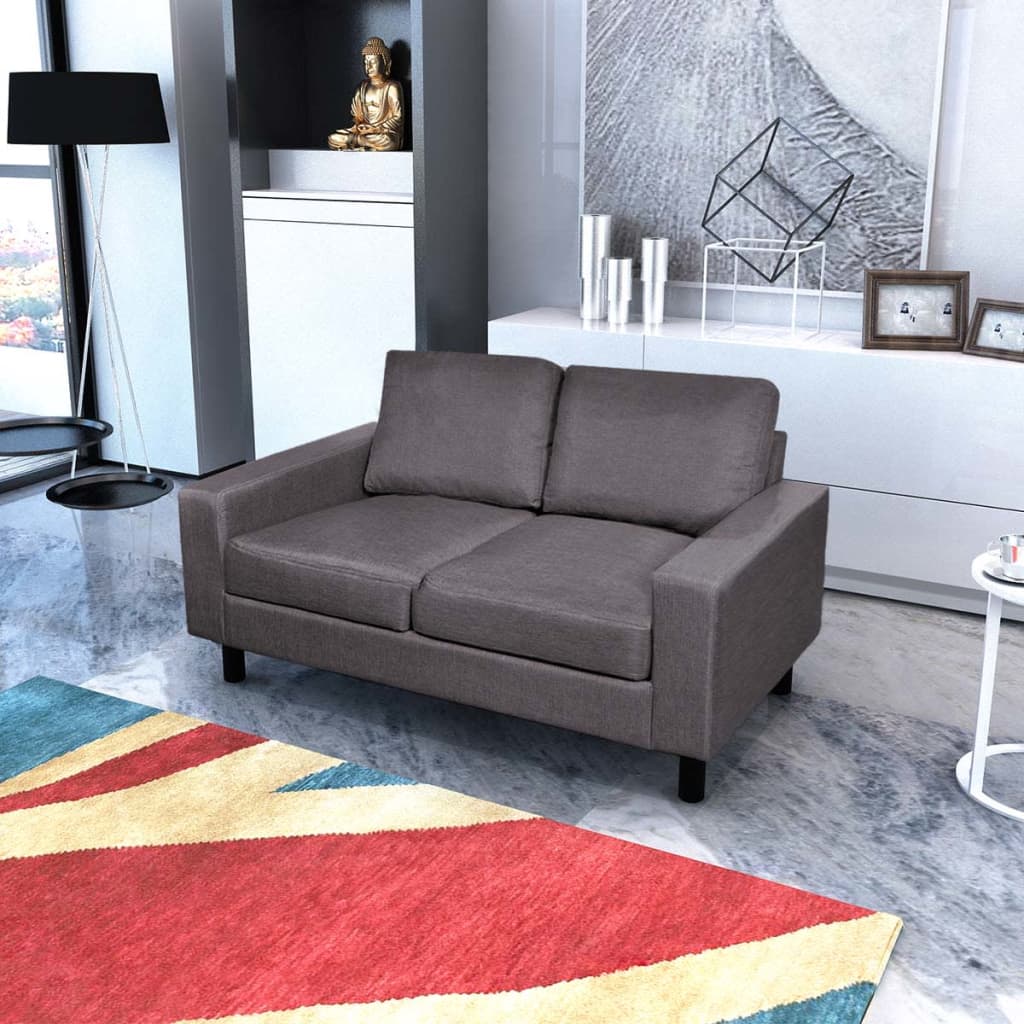  Canapé à 2 places Tissu Gris foncé