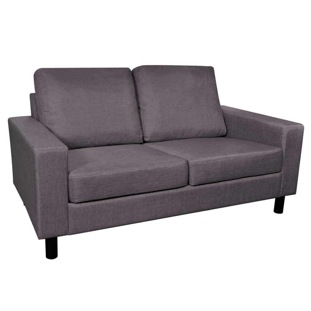 Canapé à 2 places Tissu Gris foncé