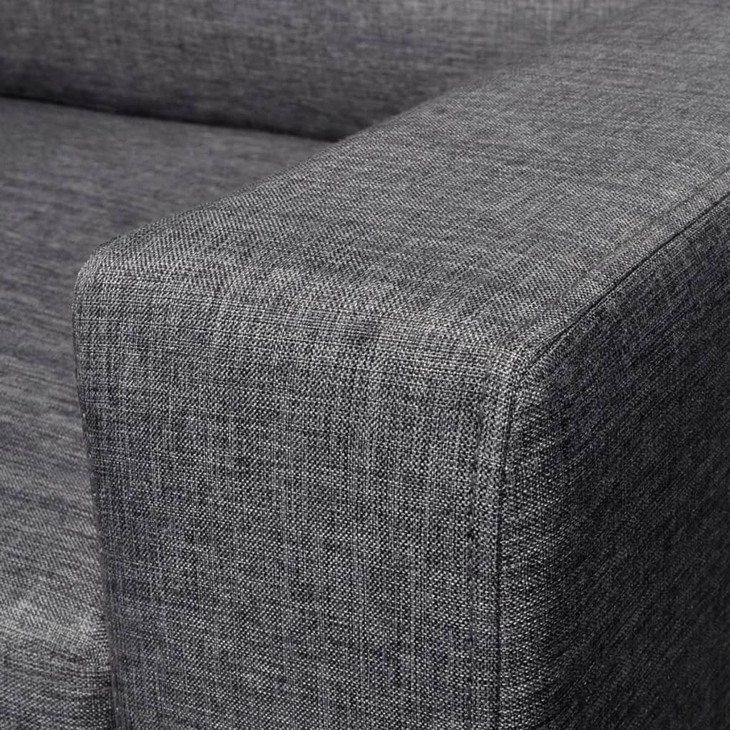  Canapé à 2 places Tissu Gris foncé