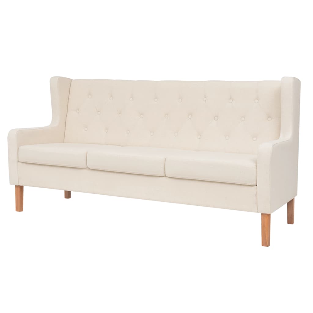  Ensemble de canapés 2 pcs tissu blanc crème