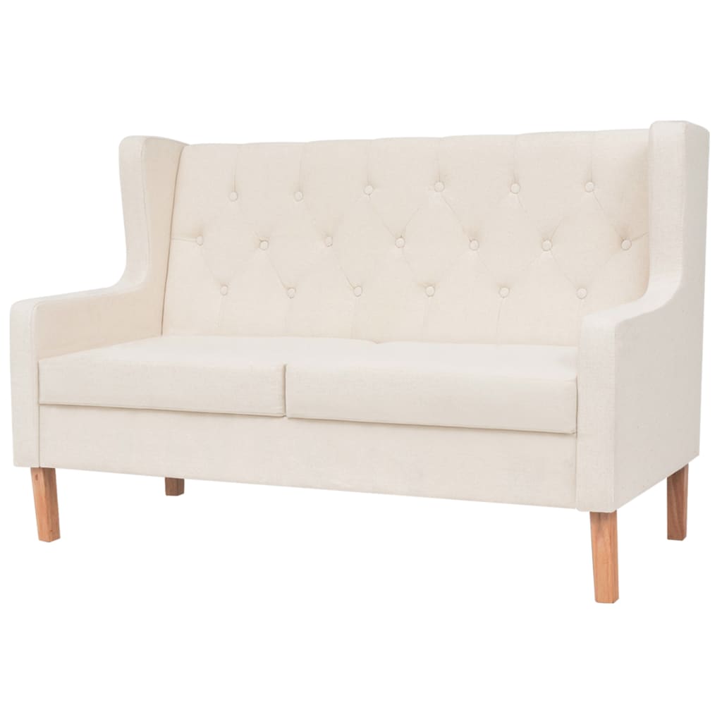  Ensemble de canapés 2 pcs tissu blanc crème