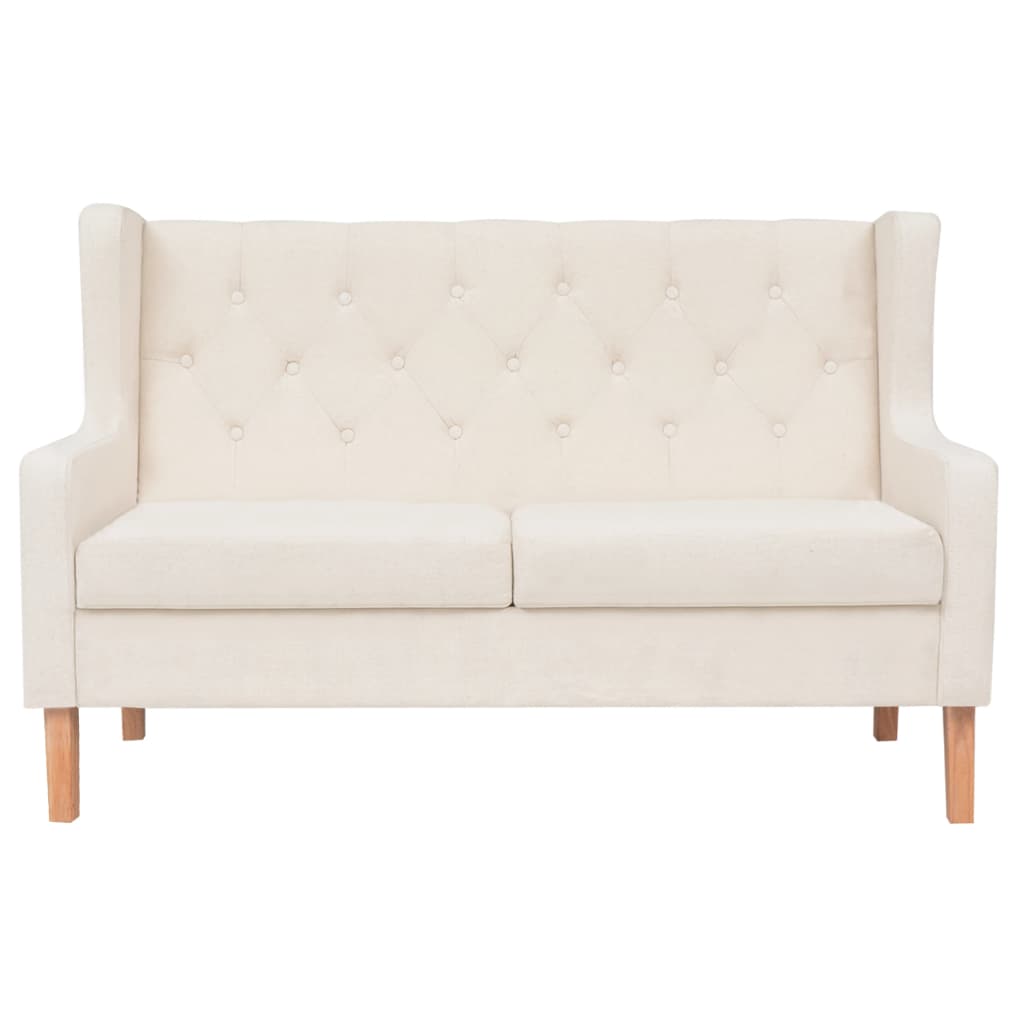  Ensemble de canapés 2 pcs tissu blanc crème