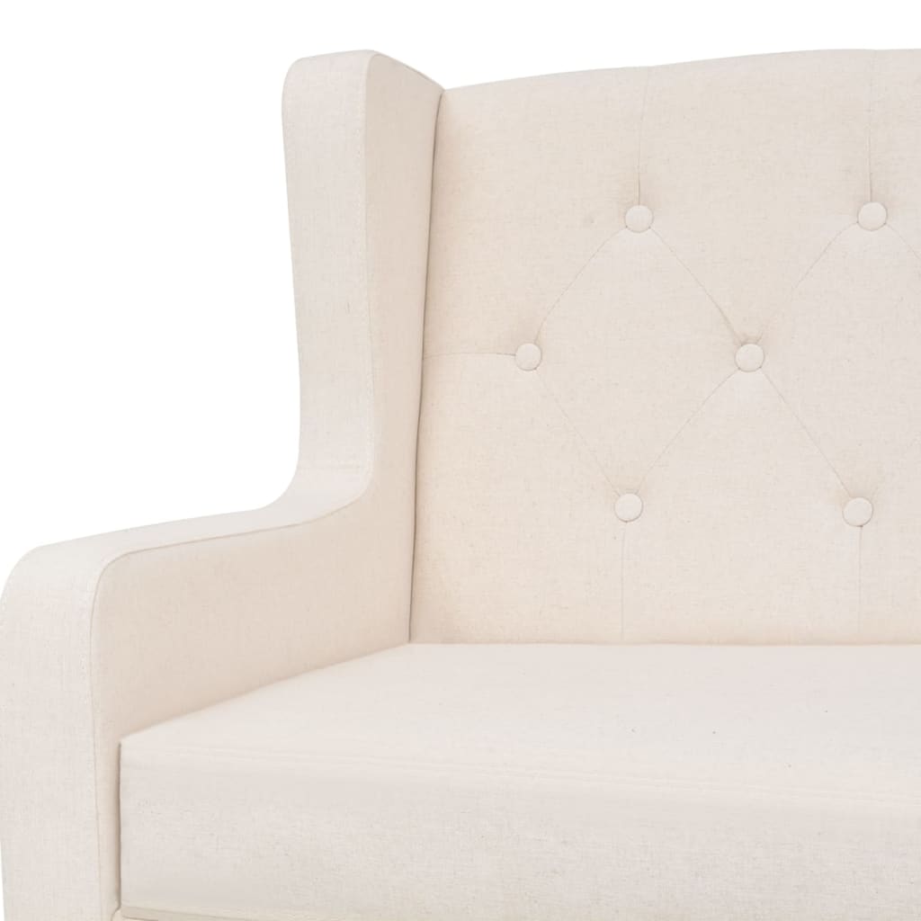  Ensemble de canapés 2 pcs tissu blanc crème