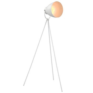 Lampadaire trépied Métal Blanc E27