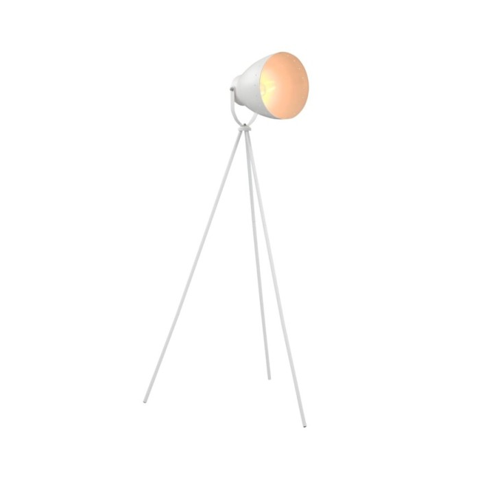 Lampadaire trépied Métal Blanc E27