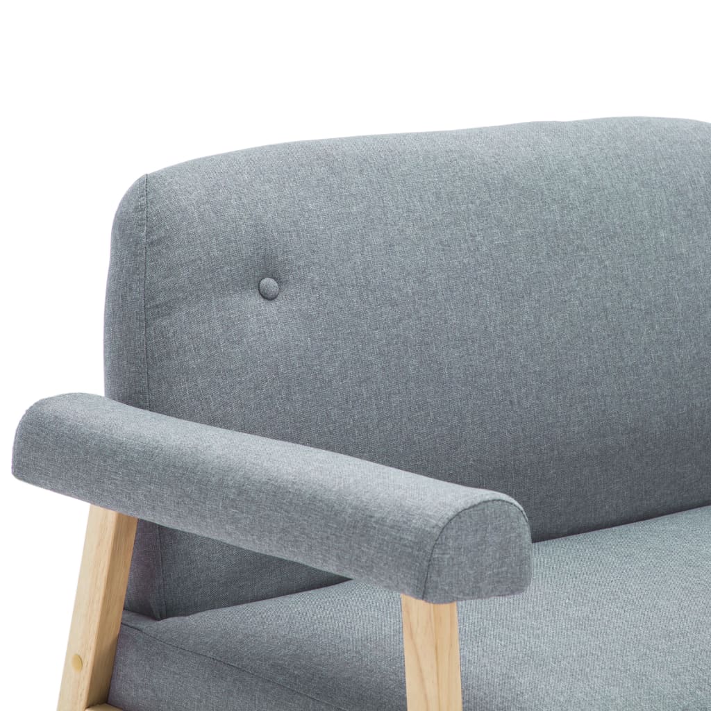  Ensemble de canapé pour 3 personnes 2 pcs Tissu Gris clair