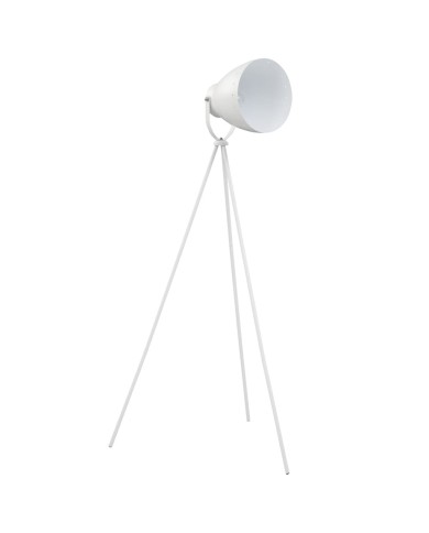 Lampadaire trépied Métal Blanc E27