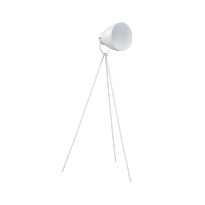Lampadaire trépied Métal Blanc E27