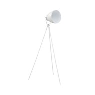 Lampadaire trépied Métal Blanc E27