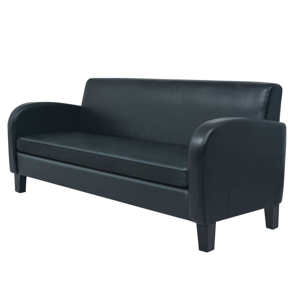  Ensemble de canapés 2 pcs cuir synthétique noir