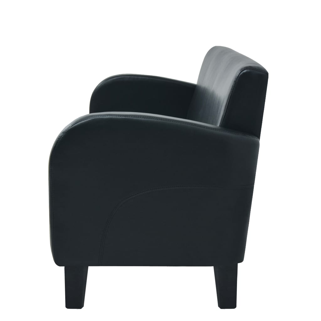 Ensemble de canapés 2 pcs cuir synthétique noir