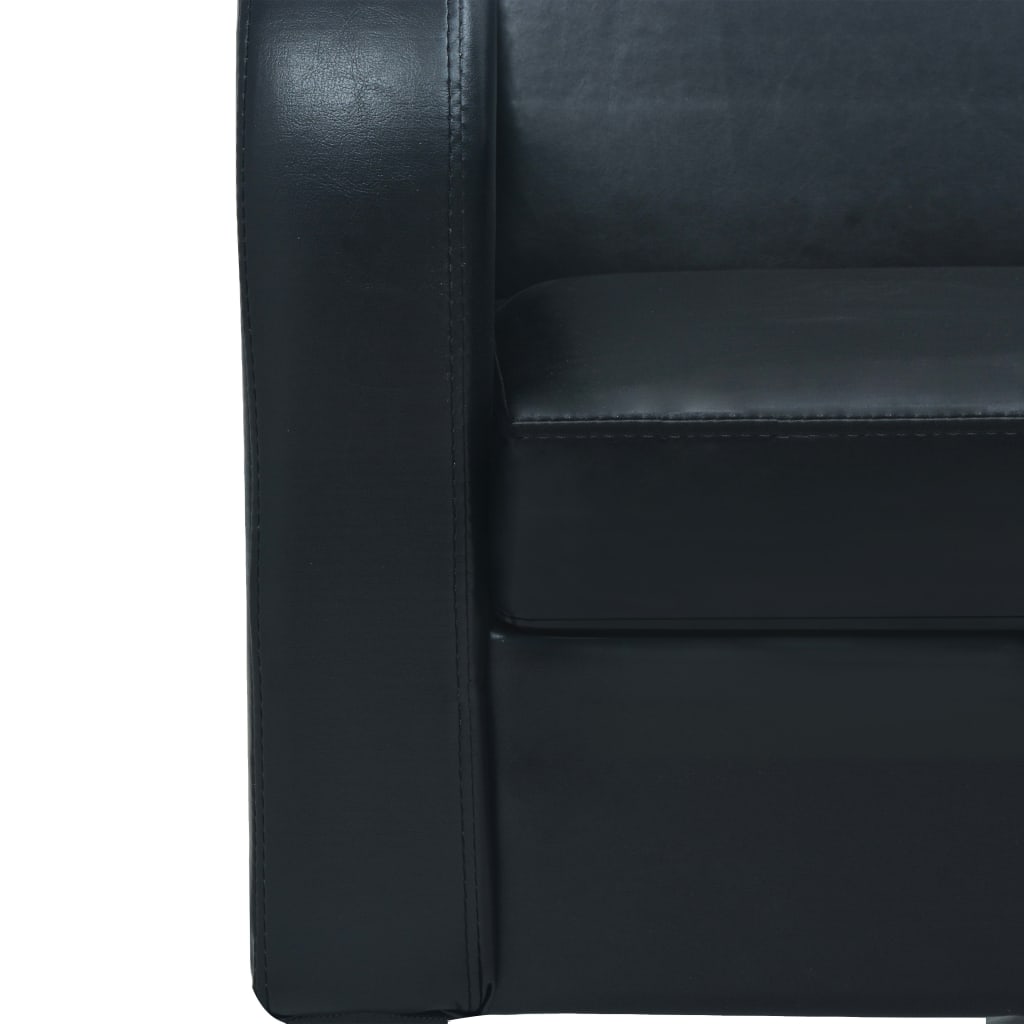  Ensemble de canapés 2 pcs cuir synthétique noir