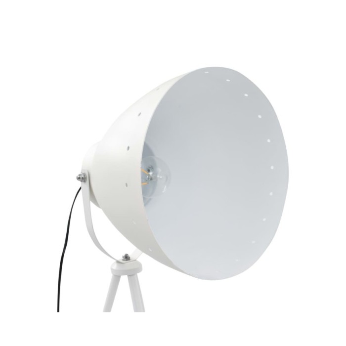 Lampadaire trépied Métal Blanc E27