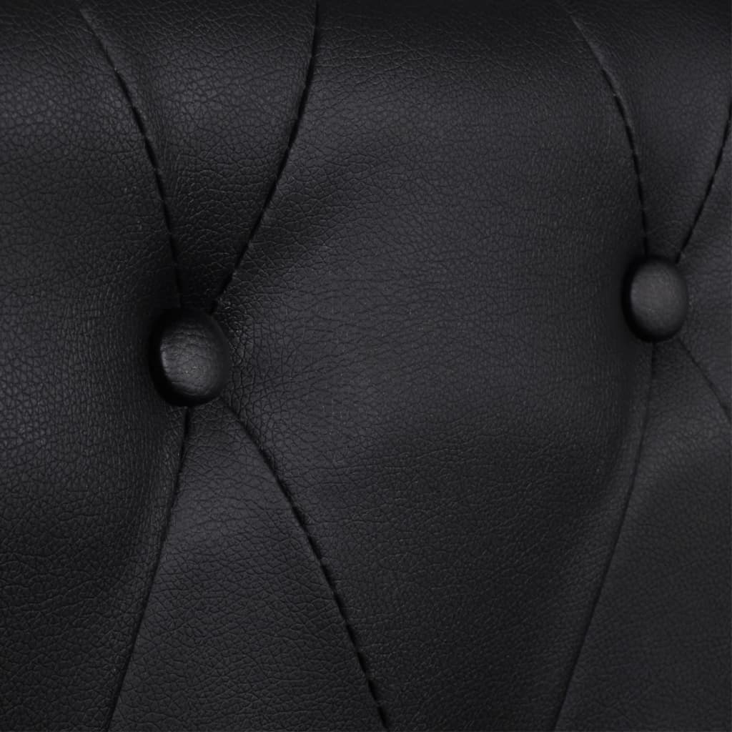  Canapé Chesterfield à 3 places cuir synthétique noir