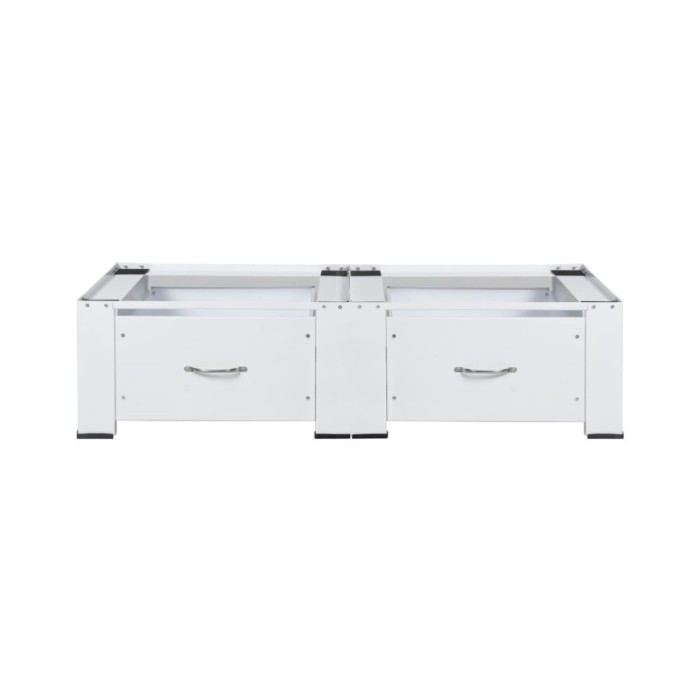 Socle double pour lave-linge et sèche-linge avec tiroirs Blanc