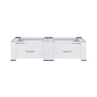 Socle double pour lave-linge et sèche-linge avec tiroirs Blanc