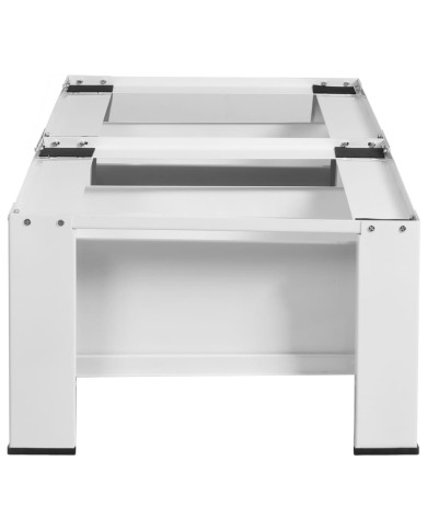 Socle double pour lave-linge et sèche-linge avec tiroirs Blanc