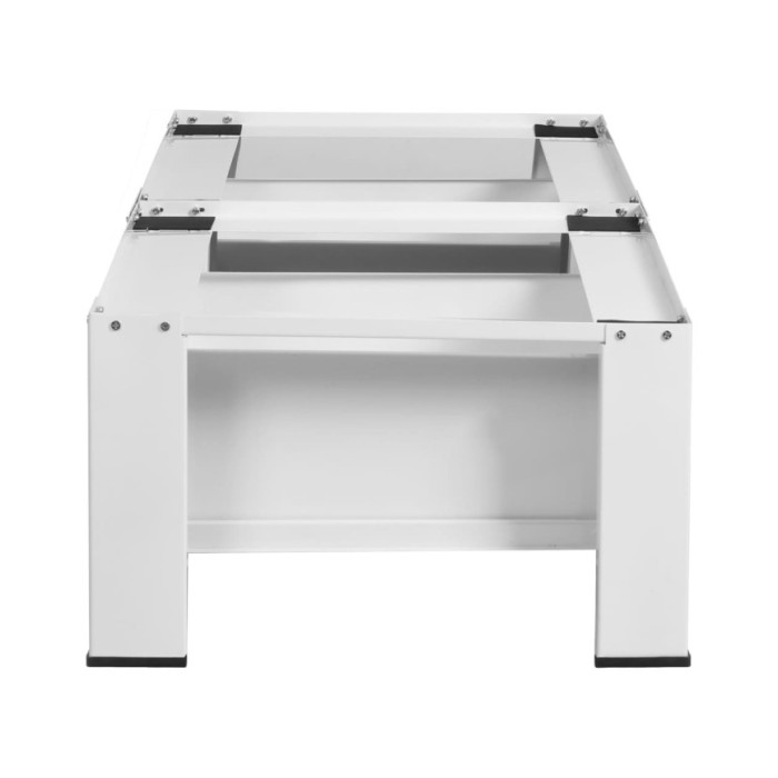 Socle double pour lave-linge et sèche-linge avec tiroirs Blanc